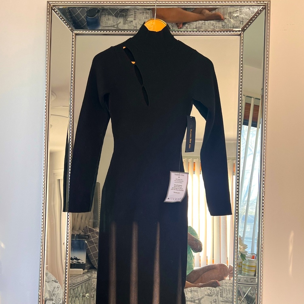 NWT Rachel Roy Ribbed Mock Neck Body-con Dress